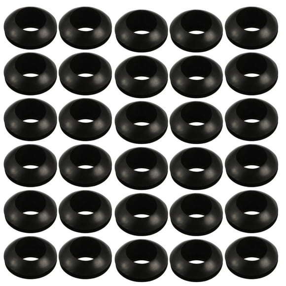 30pcs Wire Protective Grommets Black Rubber 10mm Double Sided Grommet