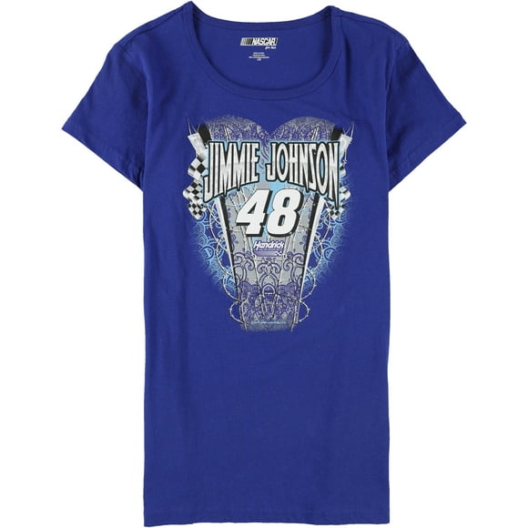 NASCAR T-Shirt Graphique pour Femme Jimmie Johnson, Bleu, Grand