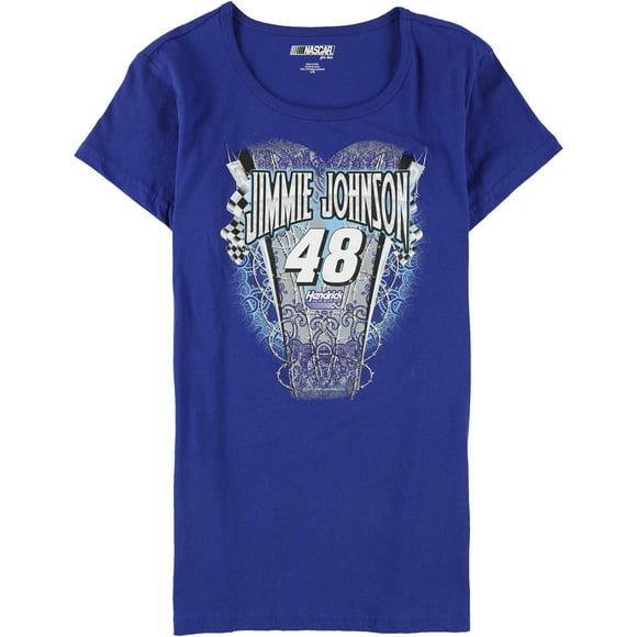 NASCAR T-Shirt Graphique pour Femme Jimmie Johnson, Bleu, Grand