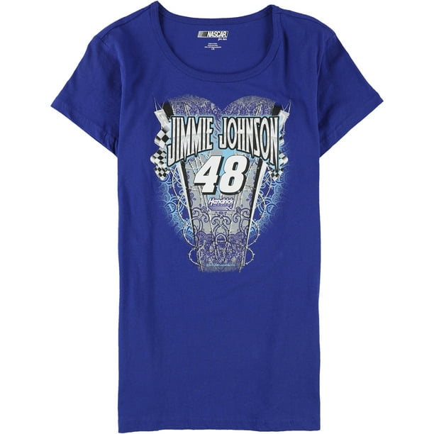 NASCAR Womens Jimmie Johnson Graphic T-Shirt, Blue, Large