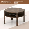 thumbnail image 3 of Gymax 29.5'' 2-Tier Round Coffee Table w/ Storage 4 Shelves Faux Wooden Top, 3 of 10