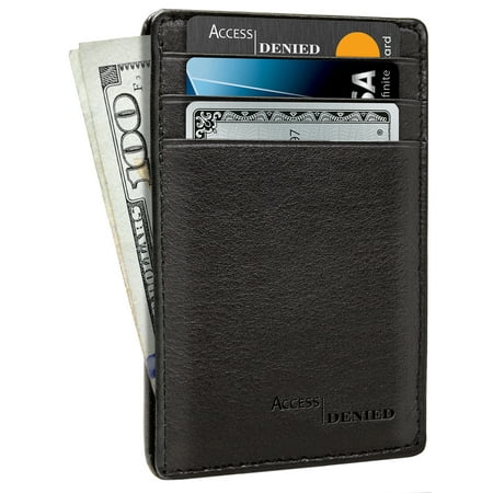 Genuine Leather Credit Card Holder Wallets For Men Slim Minimalist...