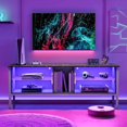 thumbnail image 3 of Bestier TV Stand for 70 inch TV, Modern Marble Gaming Entertainment Center with LED Lights, Wood TV Stand with My Lux Decor Round, 3 of 6