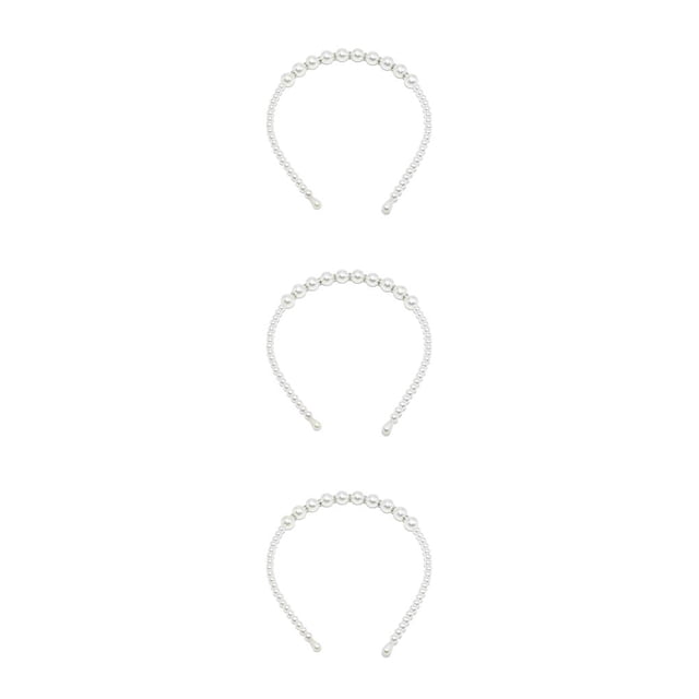 Sonducket Exquisita perla Diadema Ajustable Resistente al desgaste Universal Chic Accesorios para el peinado del cabello Regalos del día de San Valentín 10 perlas grandes 3piezas Sonducket CBP232331