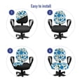 thumbnail image 4 of Floral Office Chair Slipcover, Blooming Poppies Leaves Spring Tones Hand Drawn Sketch Repetitive, Protective Stretch Decorative Fabric Cover, Standard Size, Emerald and Deep Sky Blue, by Ambesonne, 4 of 5