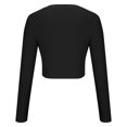 thumbnail image 5 of lmcalzta Crop Tops for Women Long Sleeve Fitted Slim Crew Neck Workout Athletic Casual Fashion T Shirts, 5 of 5