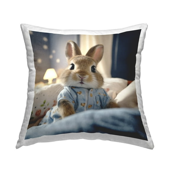 Stupell Industries Baby Bunny in Pajamas Decorative Printed Throw Pillow Design by RB