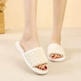 thumbnail image 2 of Slippers for Women,Open Toe Slippers Flat Bottom Warm Indoor NonHome Comfort Footwear,Womens Slippers,01 White,7, 2 of 8