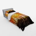 thumbnail image 3 of Ambesonne Nature Bedding Set 4 Pcs, Foggy Forest Scenery, Queen, Orange Fern Green, 3 of 3