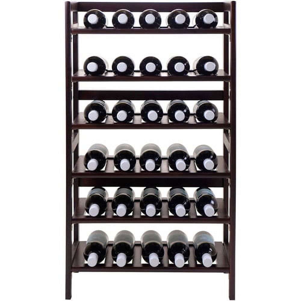 Winsome Wood Silvi 30-Bottle Wine Display Rack, Antique Walnut Finish - image 4 of 5