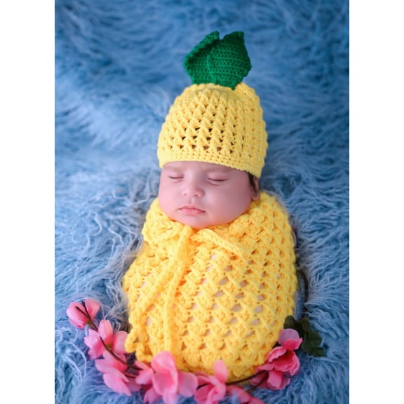 Baby Photography Props Pineapple Hat Newborn Boy Girl Photo Shoot Outfits Infant Crochet Unisex Set
