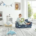 thumbnail image 3 of Ulax Furniture Convertible 2-in-1 Flip Open Kids Loveseat/ Couch/ Sleeper Sofa (Navy Dinosaur), 3 of 10