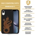 thumbnail image 7 of Wood phone case for iPhone XR compatible protective cell phone cover shockproof slim fit laser engraved Tribal Lizard design Black wood case for Men & Women by CaseYard, 7 of 7