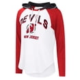 thumbnail image 2 of Women's-G-III 4Her by Carl Banks  White New Jersey Devils VIP Raglan Long Sleeve Hoodie T-Shirt, 2 of 3