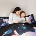 thumbnail image 5 of jejeloiu Ocean Life Axolotl Full Size Comforter Sets,Galaxy Starry Night Bedding Sets For Sealife Lover Reversible 3-Piece, 5 of 8