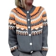 thumbnail image 5 of Bovemsi Womens Sweaters Cozy Women's Fun Autumn/Winter Retro Flower Long Sleeve Button Knitted Cardigan Sweater Business Casual Sweaters, 5 of 9