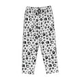 thumbnail image 4 of Naloa Black Footprints Print Women’s Ultra-Soft Comfy Pajama Lounge Pants with Pockets & Drawstring, 4 of 8