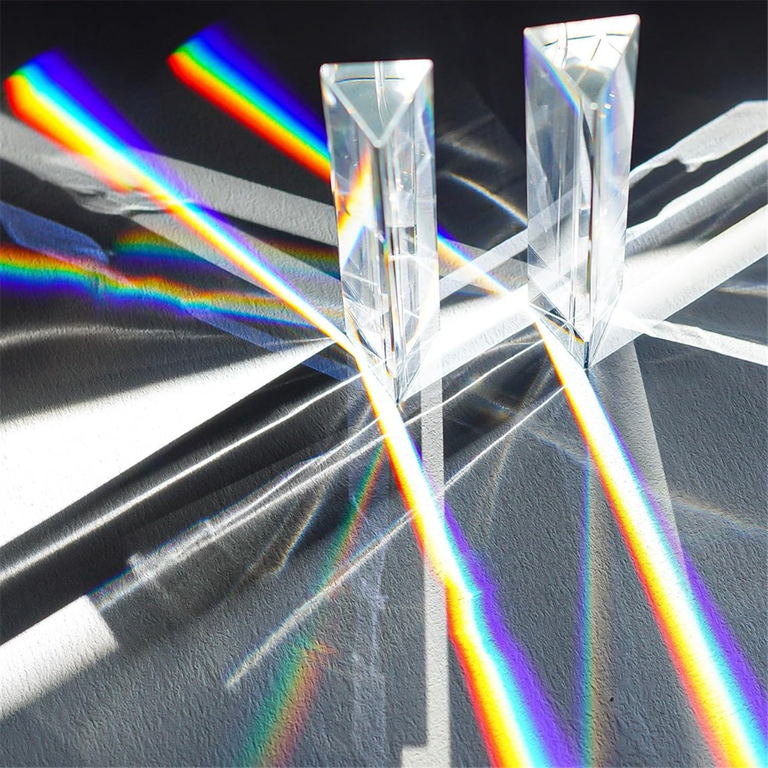 Phefop Explorez le Prisme Triangulaire d'Optique, Prisme d'enseignement de la Physique en Verre Optique 3 X 13 Cm, Démonstration de Réfraction, Effets de Spectre, Outil de Photographie pour les