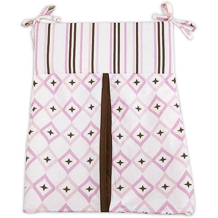 Little Bedding by NoJo - Ivy League Argyle Diaper Stacker, Pink