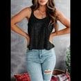 thumbnail image 4 of Camisola Sin Mangas con Lentejuelas para Mujer, Camisetas Sin Mangas, Camisetas Brillantes, Color Negro, Talla L, 4 of 7
