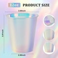 thumbnail image 2 of 50Pack 12oz Disposable Party Cups - Heavy Duty Iridescent Disposable Cups for Hold and Cold Drinks - Reusable Clear Plastic Cups Iridescent Tumblers,Plastic Disposable Cups for Party, Wedding, 2 of 8