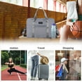 thumbnail image 4 of LACKUST Large Travel Tote, Expandable Gym Tote, Carry On Overnight, Trolley Sleeve, Wet Pocket, Travel Duffel Bags,Gray, 4 of 8