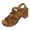 Brown, variant on Women's Sandals Sling Back Shoes Borne Sandals Womens Summer for Women Wedges Tan for Women Size 11 Shoes Sketches Summer Solid Hook Loop Casual Open Toe Square Heels Comfortable Beach Brown 6.5