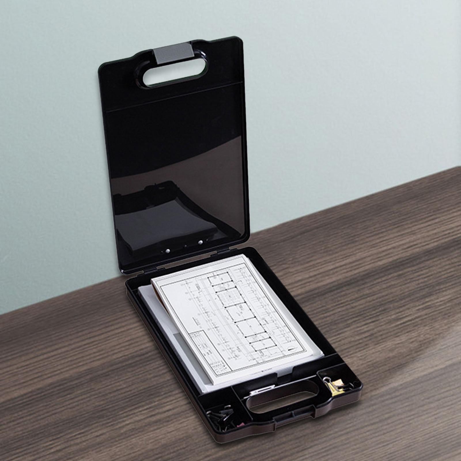 A4 Clip Board Folder Fastener File Folders Durable Storage Clipboard Box Teachers Utility Gifts Documents Paper Writing Pad Holder Work black