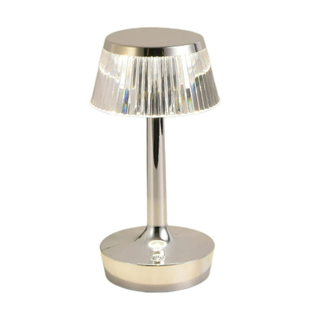 Lámpara de con forma de hongo para el hogar, elegante, decorativa, para sala de estar, junto a la cama, con control táctil, lámpara de - Plata Sunnimix lámpara de escritorio de acrílico