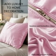 thumbnail image 5 of Amay Satin Silk Pillow Case King Size 20x36 Pink Solid Ultra Smooth Cooling Satin Pillow Cover Anti-Frizz & Skin-Friendly – Premium Silk Feel Pillowcase for Better Sleep, 5 of 6