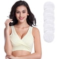 thumbnail image 1 of Maternity Underwear Vest-style No underwire cross lactation Bra Comfortable Maternity Sleep Bra - yellow, 1 of 6