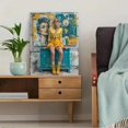 thumbnail image 5 of Yellow Skirt Fashion Girl Canvas Wall Art, Urban Pop Graffiti Portrait, Modern Edgy Room Decor, 5 of 8