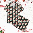 thumbnail image 4 of sdbrld Kids Girls Christmas Pajama, 2Pcs Soft Stretch Button Down Pjs Short Sleeve Sleepwear and Shorts Matching Set Sizes 6-7 Years, 4 of 5