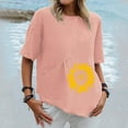 thumbnail image 1 of Ensembles pour Femmes Liquidation Tendance Été Décontracté Manches Courtes Col Rond Blouse Imprimée T-Shirt Rose S, 1 of 4