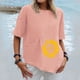 thumbnail image 2 of Moda Mujer Verano Casual Manga Corta Cuello Redondo Estampado Blusa Camiseta Wmkox8yi bvn1320, 2 of 4