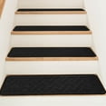 thumbnail image 3 of YOUMAI | Stair For Wooden Steps Indoor 15 Pack 8"*30" Non Carpet Stair With Reusable Adhesive For Children Elders And Dogs Polyester TPR Backing Stair Runner Rugs，Dark Grey, 3 of 4