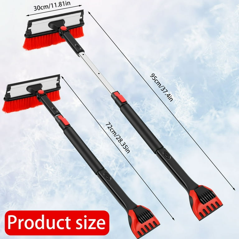 FOVAL 27-inch Snow Brush with Ice Scraper for Cars, Guinea