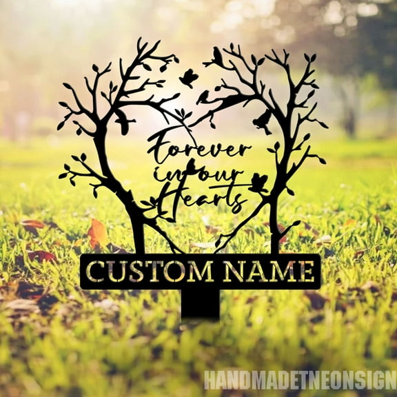 Handmadetneonsign Grave Memorial Metal Stake, Grave Memorial Garden Stake, Yard Stake Outdoor Decor 90719