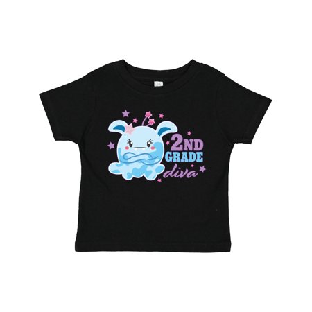 

Inktastic 2nd Grade Diva with Cute Blue Monster Gift Toddler Toddler Girl T-Shirt