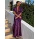 thumbnail image 5 of Vestido largo sexi con escote en V profundo, dobladillo suelto, estampado Vintage, manga corta abombada, vestidos de talle alto, batas elegantes para fiesta y playa para mujer, 5 of 5