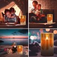 thumbnail image 3 of Vela intermitente sin llama Vela con pilas Vela de vidrio de simulación con temporizador de circulación acrílico remoto Moda 24 horas 3 velas LED Velas grandes, 3 of 7