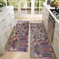 thumbnail image 4 of Kitchen Rugs Sets Of 2,Multicolor Ethnic Patchwork Pattern Anti Fatigue Kitchen Mat Rugs Non Slip Washable,Decorative Kitchen Floor Mats for Kitchen,Sink,Laundry,17"X47", 4 of 5