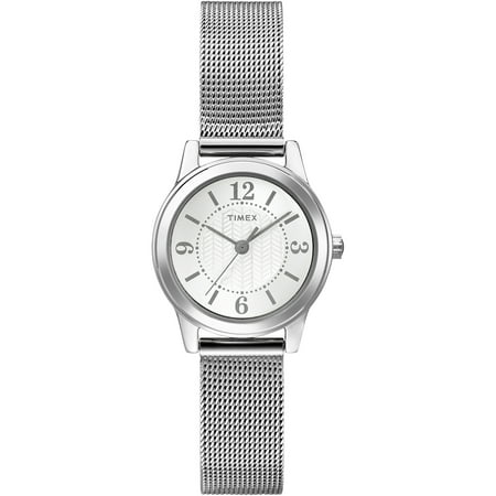 Timex Women's Casey Dress Watch, Silver-Tone Stainless Steel Mesh Bracelet