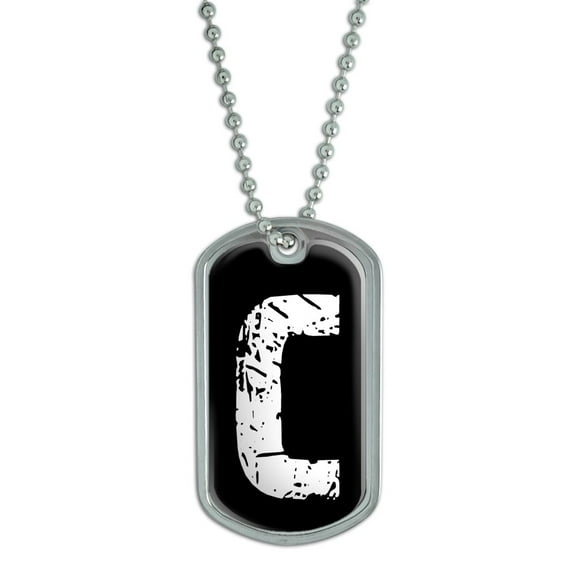 Letter C Initial Dog Tag