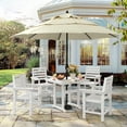 thumbnail image 5 of DYCANPO 35'' Outdoor Dining Table with Umbrella Hole, HDPS Square Patio Table, White, 5 of 7
