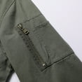 thumbnail image 4 of RXIRUCGD Veste de Moto Décontractée Mode pour Hommes en Cuir Solide avec Poches, Vert Armée, Taille : L, 4 of 8
