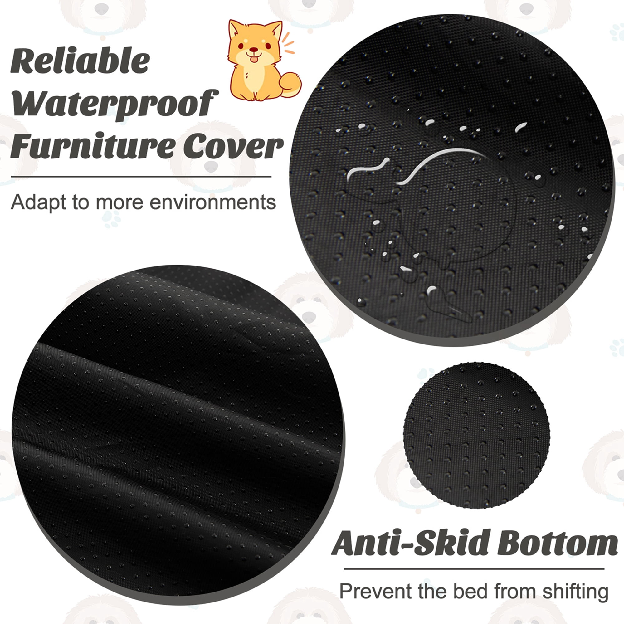 Costway Plush Calming Dog Couch Bed with Anti-Slip Bottom Plush Mat for Small Dogs & Cats Gray