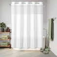 thumbnail image 6 of No Hook Shower Curtain, Pure White Shower Curtains for Bathroom with See Through Top Window, Simple Solid Color Waterproof & Washable Bath Curtain 60"x72", 6 of 9