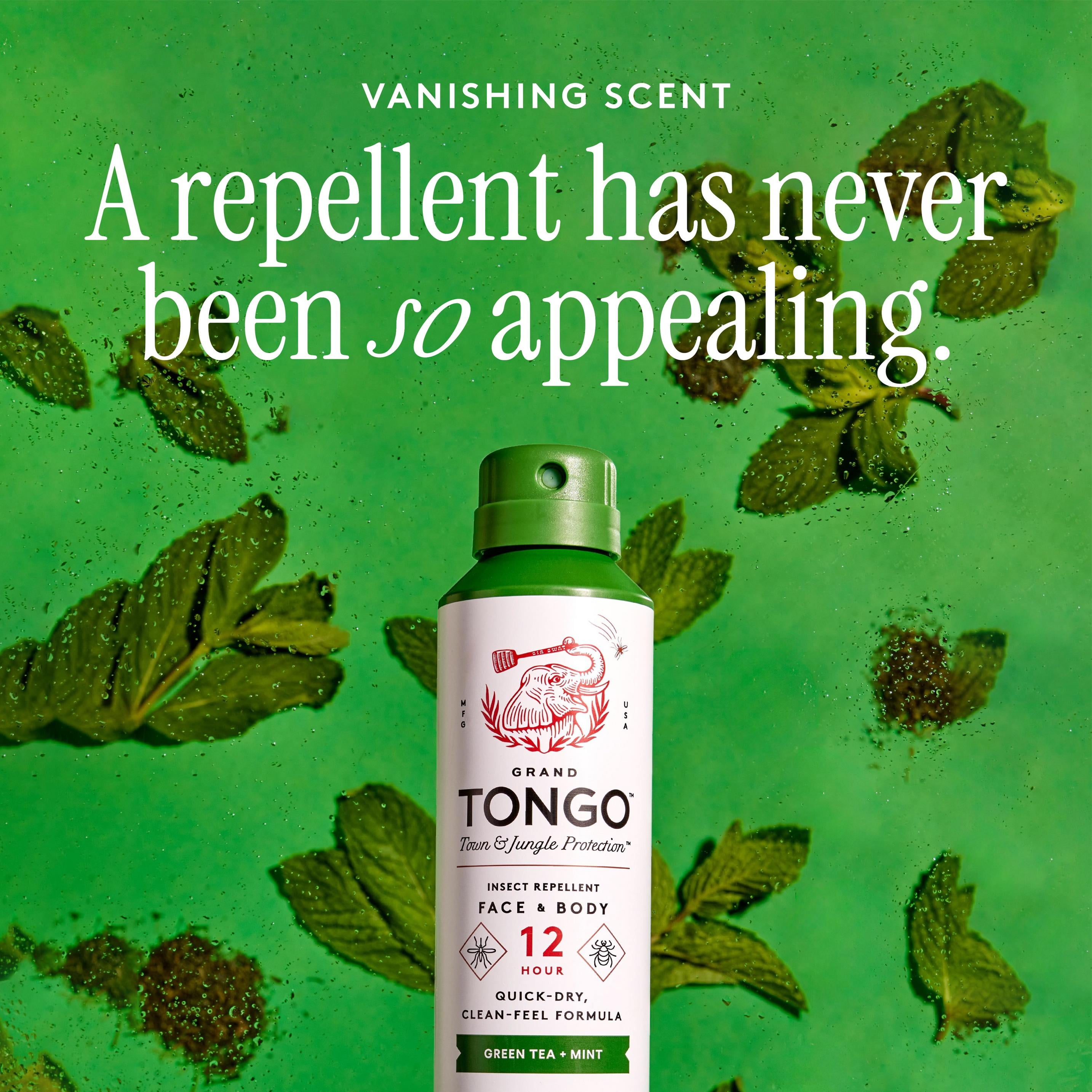 Grand Tongo Insect Repellent Green Tea + Mint Bug Continuous Spray 12 Hour Picaridin DEET Alternative Mosquito and Tick Spray