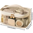 thumbnail image 5 of Large Clear Makeup Bag Big Pink Travel Cosmetic Bag On-the-go Toiletry Bag with Handle Transparent Toiletries Bags Pouch for Purse Orangizer for Daily Essentials White, 5 of 9